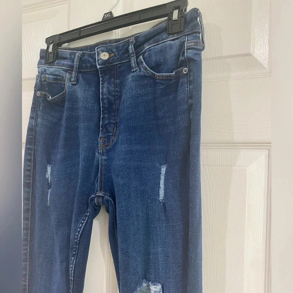 Old Navy rockstar extra high rise rockstar super skinny jeans sz 6 Distressed - Picture 3 of 12